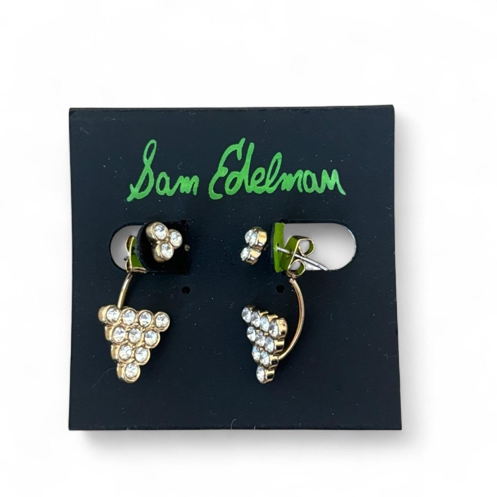 Sam Edelman Gold Earrings with Crystal Accents
